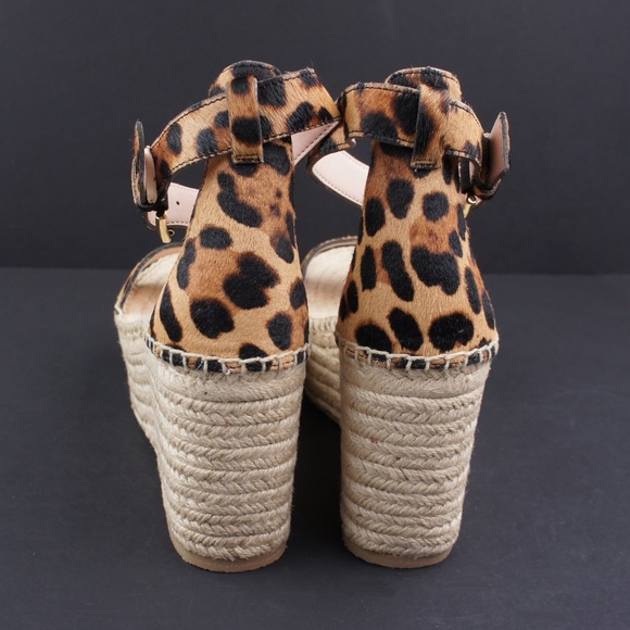 New JCREW Platform Espadrille Sandals Leopard Calf - Picture 6 of 7